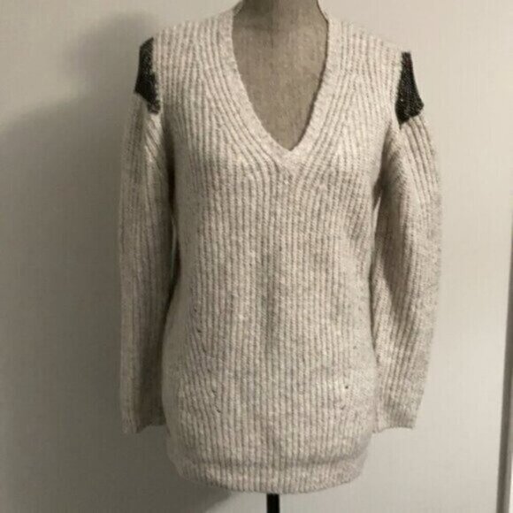 LINE the Label Knit Sweater Large​​​​​​​ Chain Shoulders - Picture 3 of 12